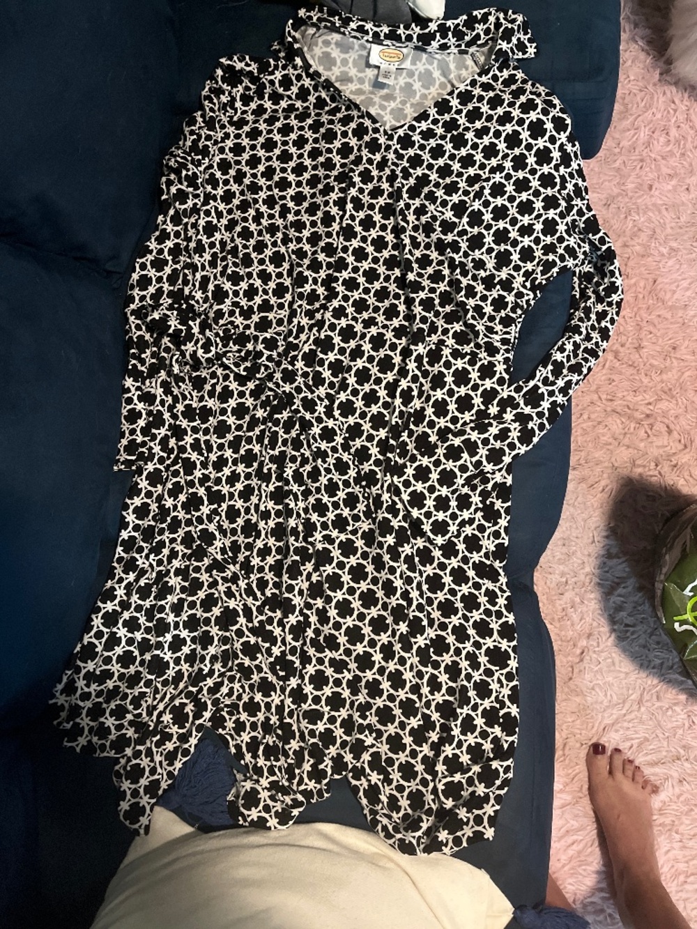 Talbots Wrap around dress black and white Size 2X